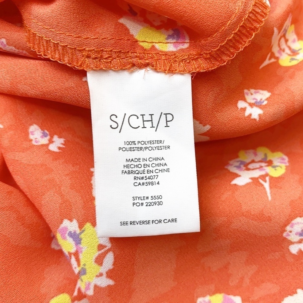 Cabi #5550 orange floral sleeveless V neck top EUC S - Picture 7 of 9